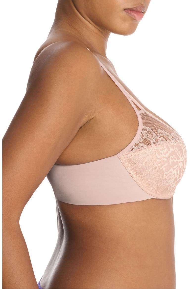 Graceful Underwire Balconette Bra, Alternate, color, ROSE/ IVORY