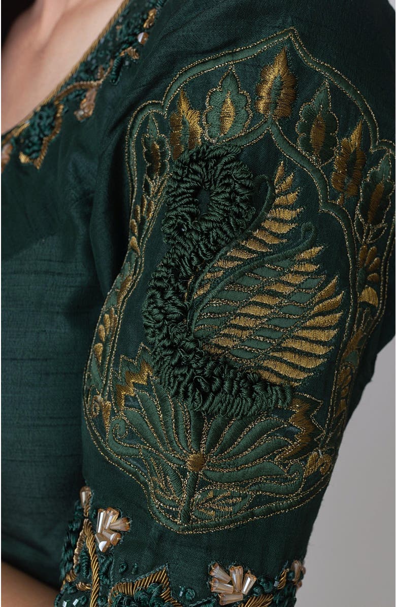 RAAS Sayona Raw Silk Embroidered Lehenga Choli, Alternate, color, 