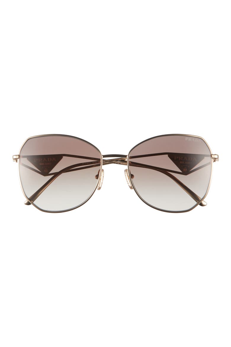 57mm Gradient Round Sunglasses, Main, color, DARK GREY