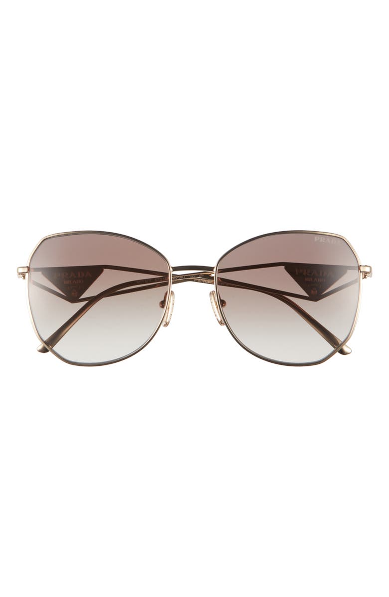 Prada 57mm Gradient Round Sunglasses, Main, color, 