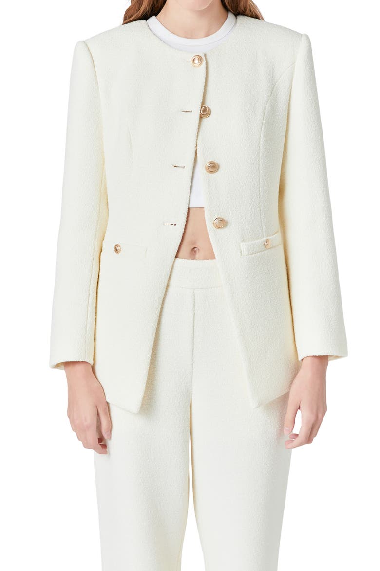 Tweed Jacket, Alternate, color, CREAM