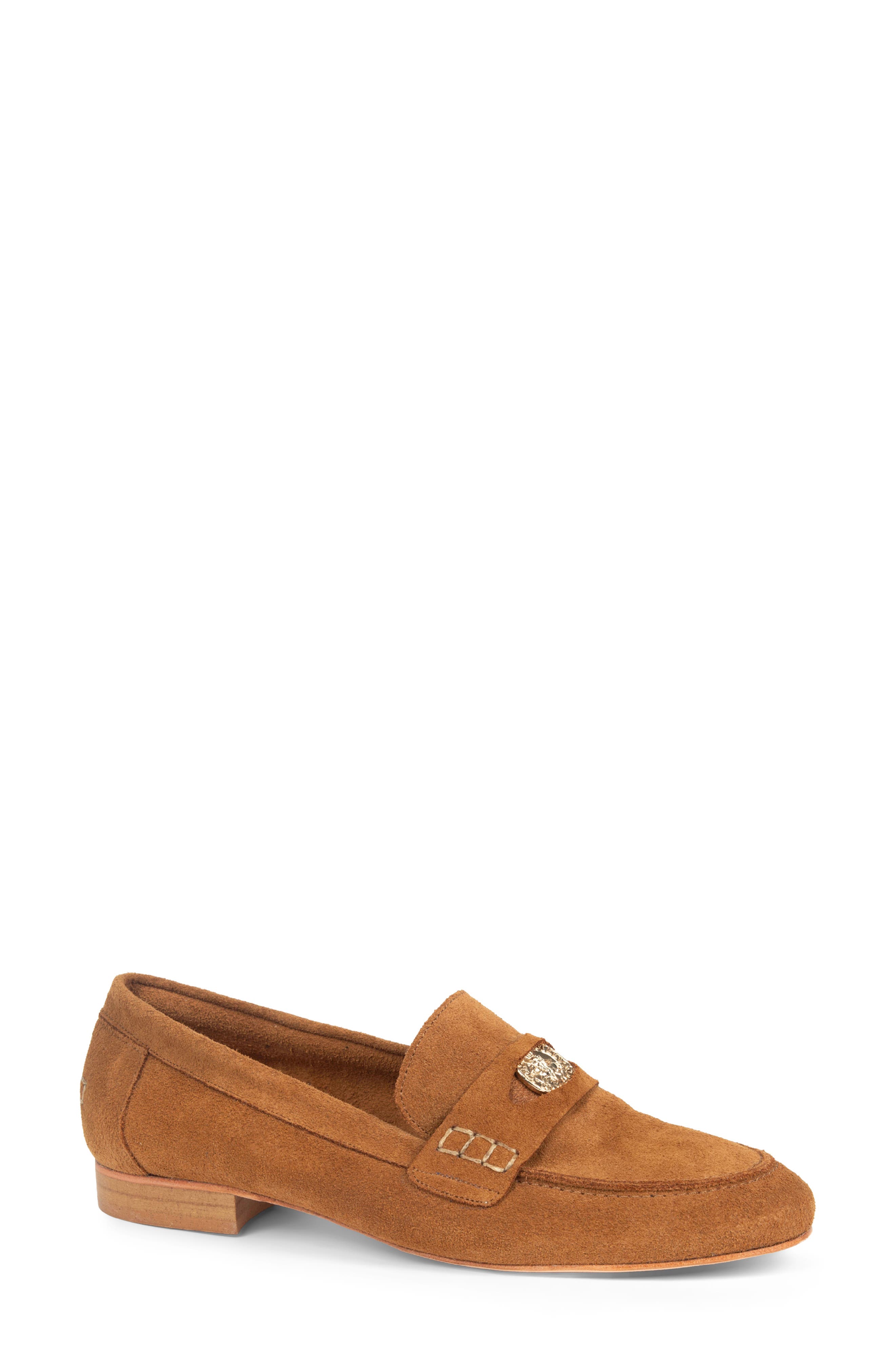 patricia green Vince Penny Loafer, Main, color, Cognac Suede