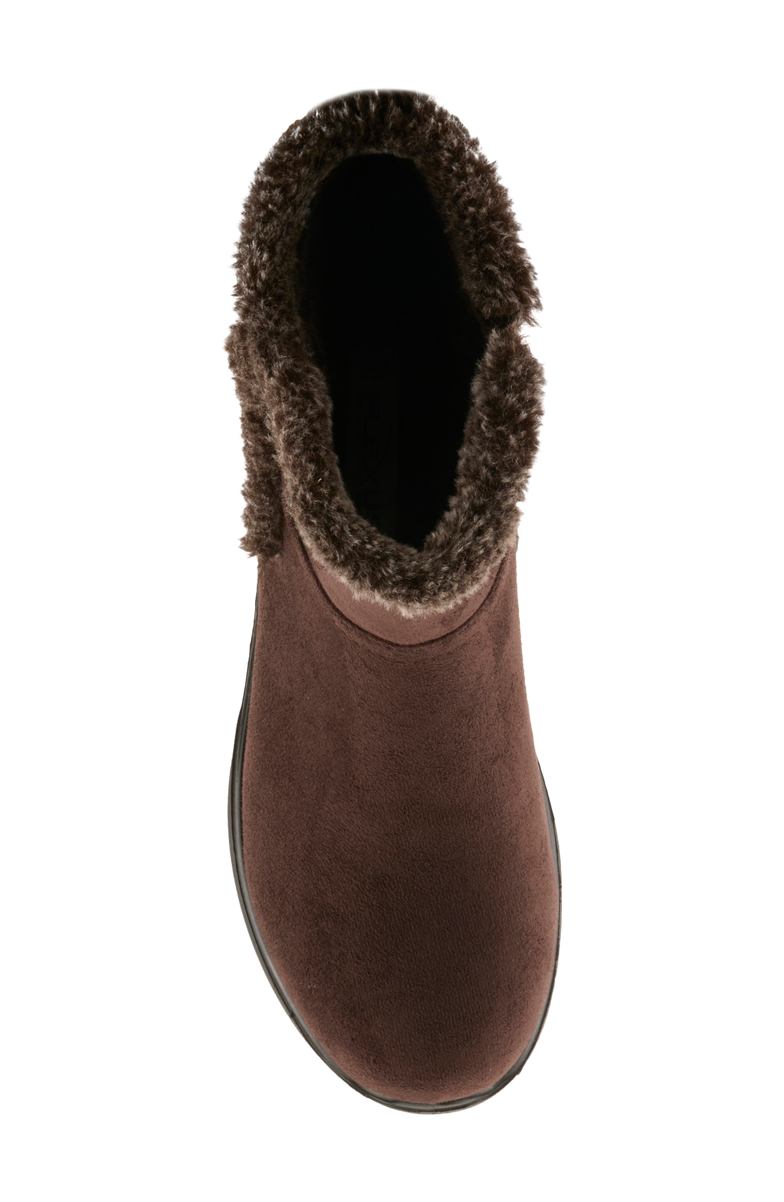 Daeloriah Water Resistant Faux Fur Bootie, Alternate, color, BROWN