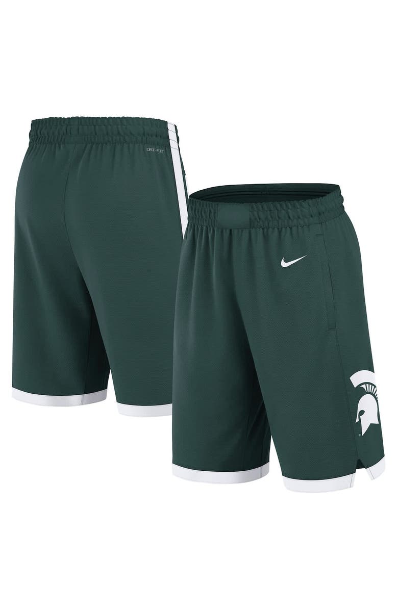 Nike Men's Nike Green Michigan State Spartans Road Replica Performance Basketball Shorts, Alternate, color, Green