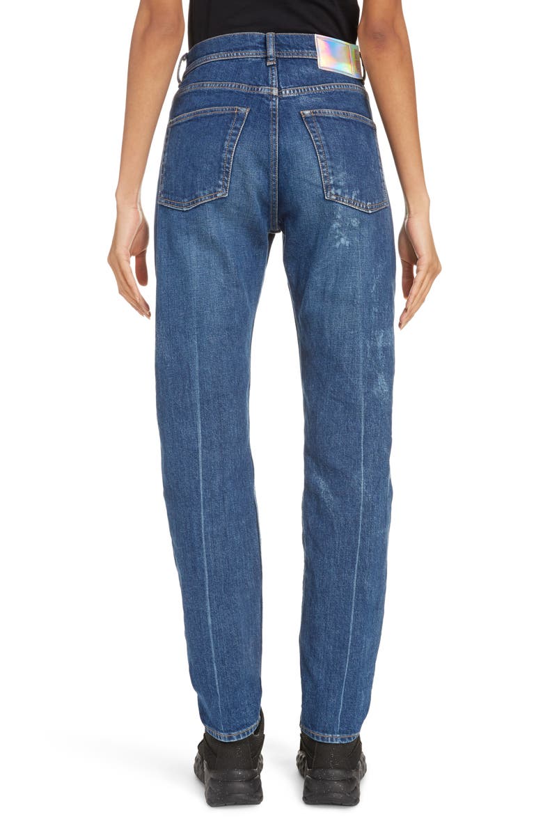 Acne Studios Melk Creased High Waist Slim Crop Jeans, Alternate, color, 
