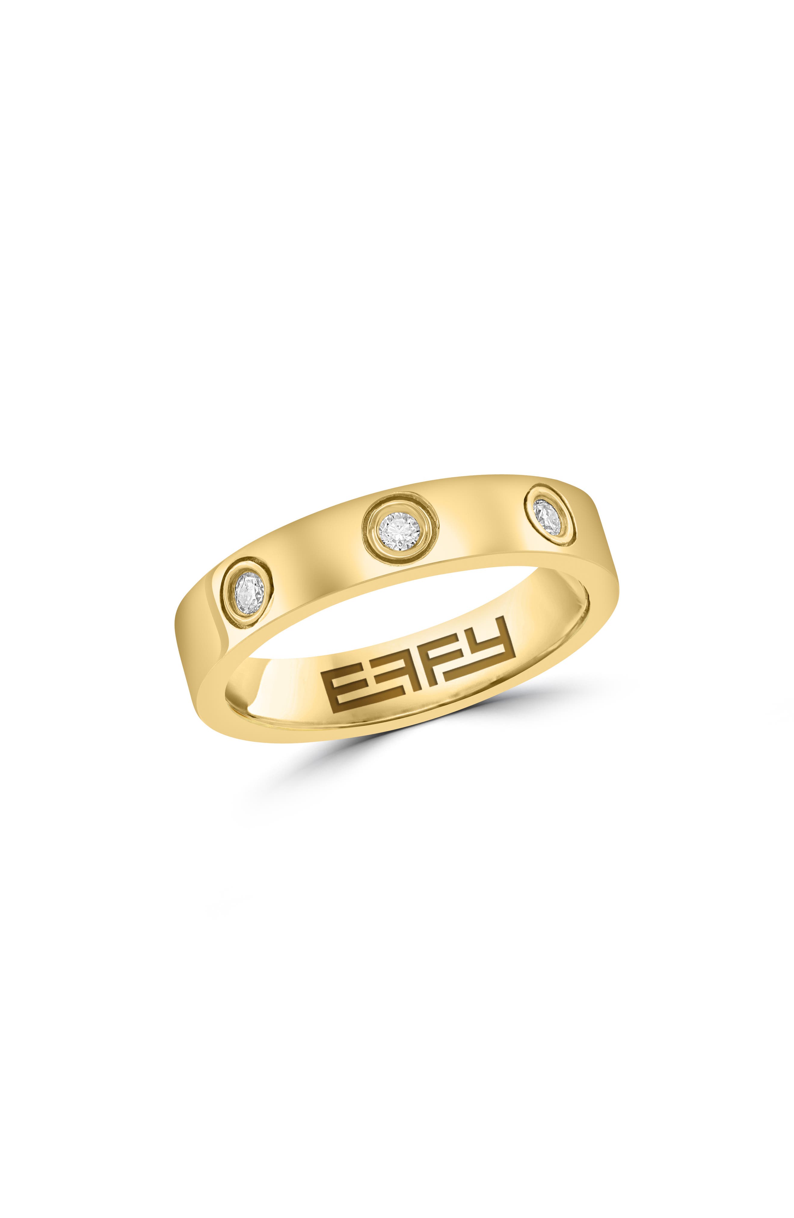 EFFY 14K Gold Plated Sterling Silver Diamond Band Ring