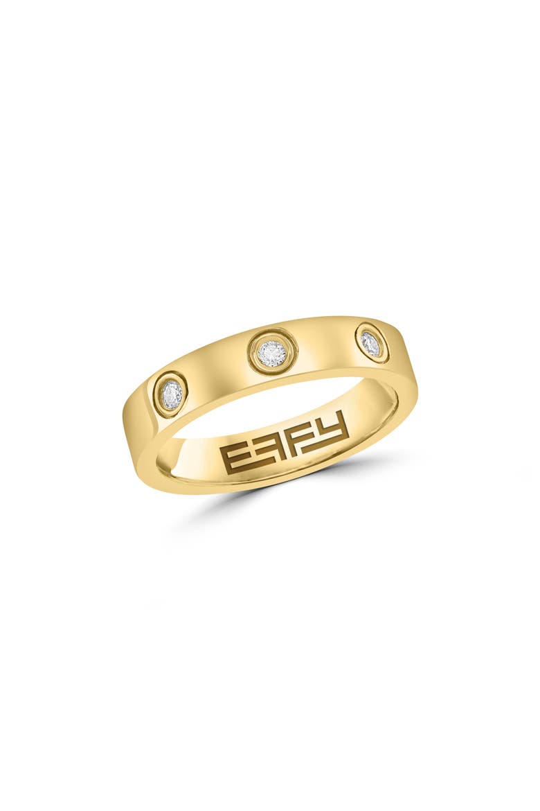 14K Gold Plated Sterling Silver Diamond Band Ring, Main, color, GOLD