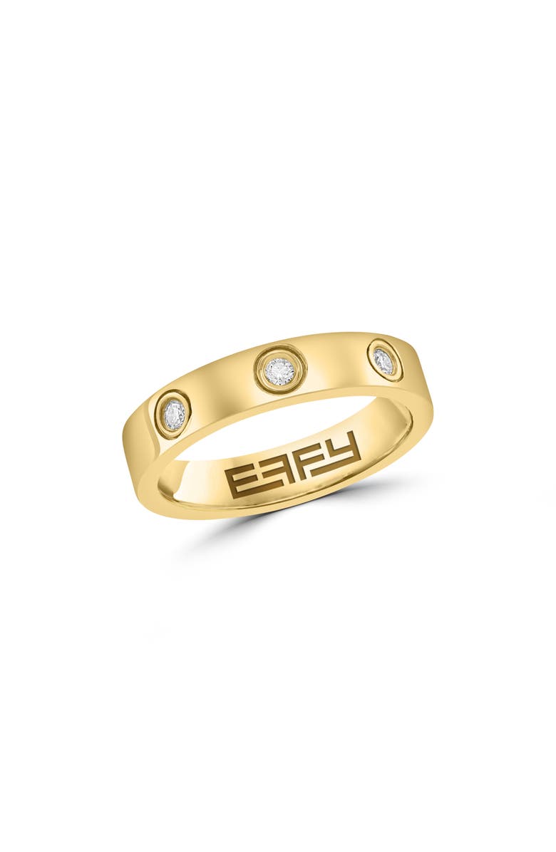 EFFY 14K Gold Plated Sterling Silver Diamond Band Ring, Main, color, Gold