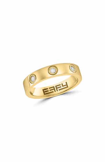 EFFY 14K Gold Plated Sterling Silver Diamond Band Ring