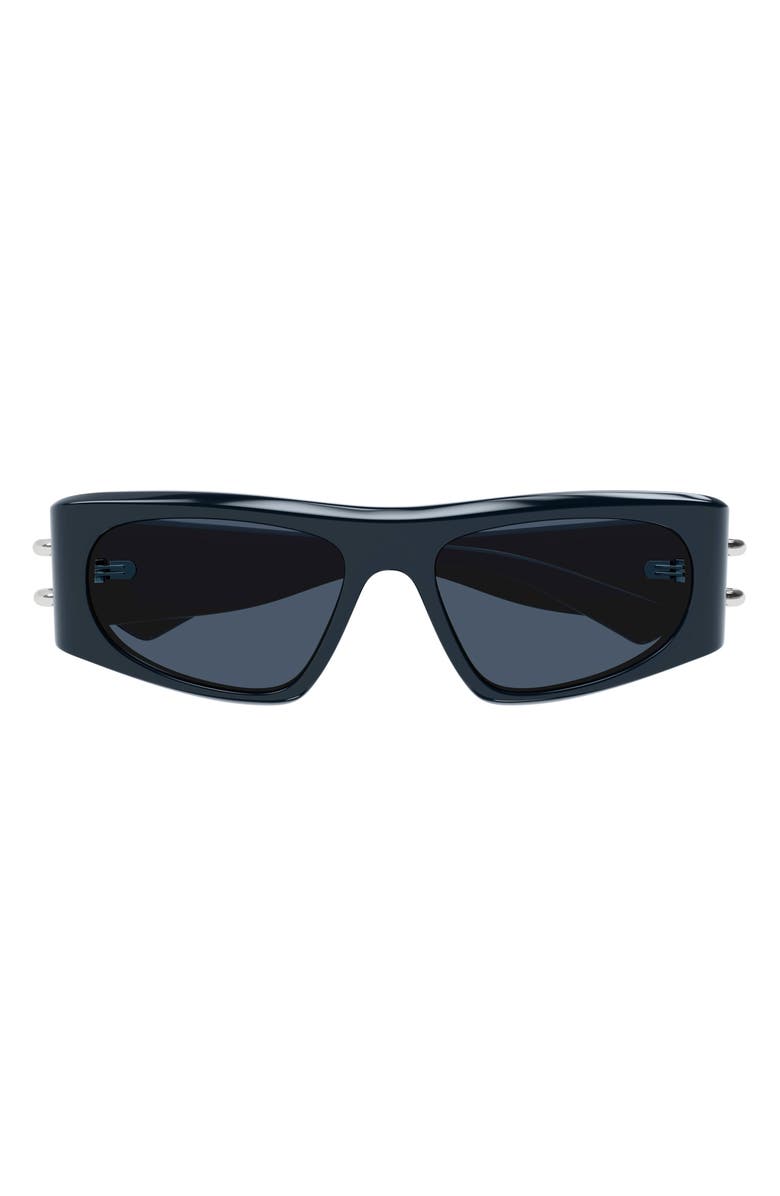 McQueen 53mm Rectangular Sunglasses, Main, color, Blue