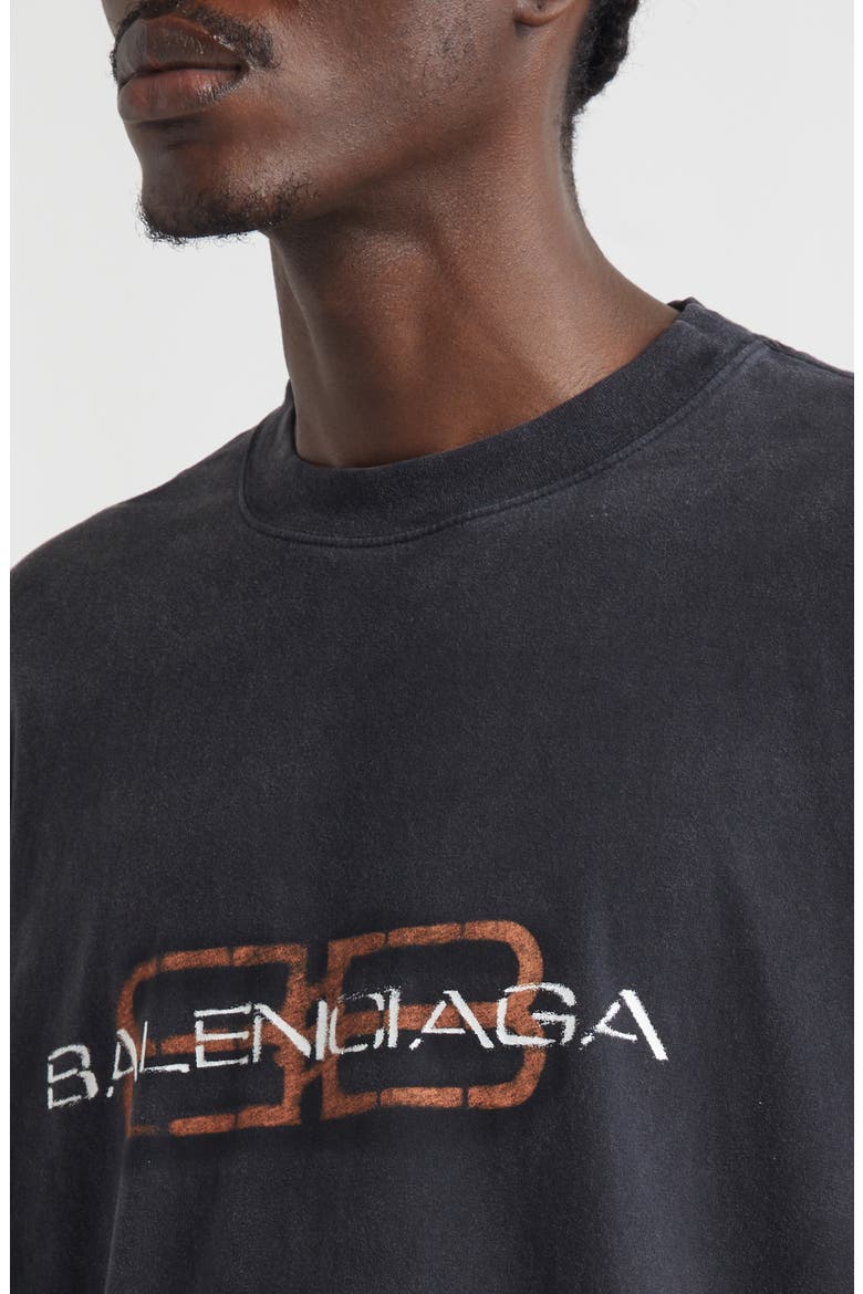 Logo Cotton Graphic T-Shirt, Alternate, color, FADED WASHED BLACK