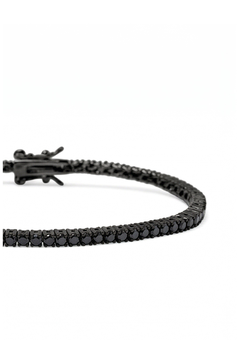 Black Mini Tennis Bracelet, Alternate, color, Black