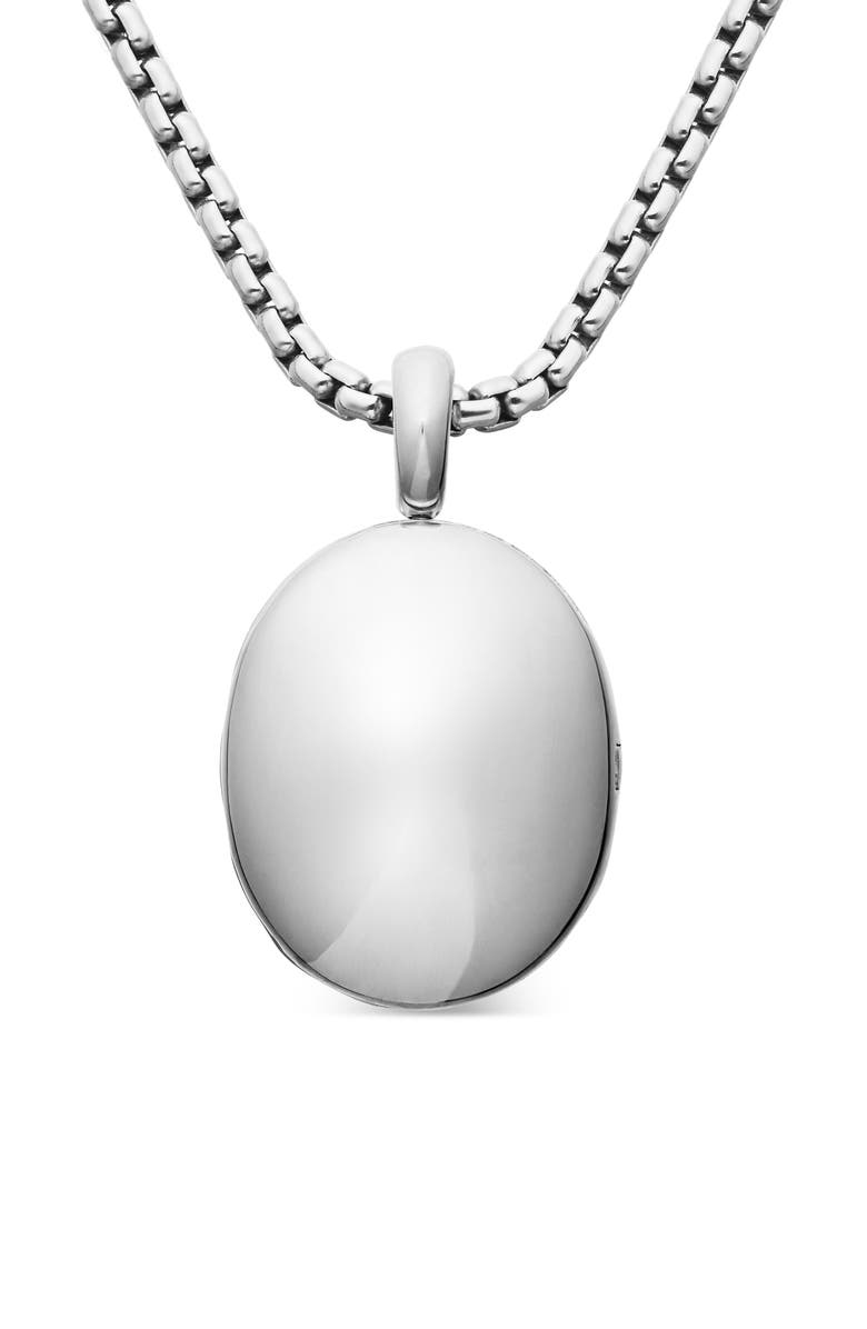 David Yurman Sculpted Cable Coin Pendant, Alternate, color, Sterling Silver