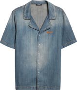 Balmain Short Sleeve Light Denim Pajama Shirt