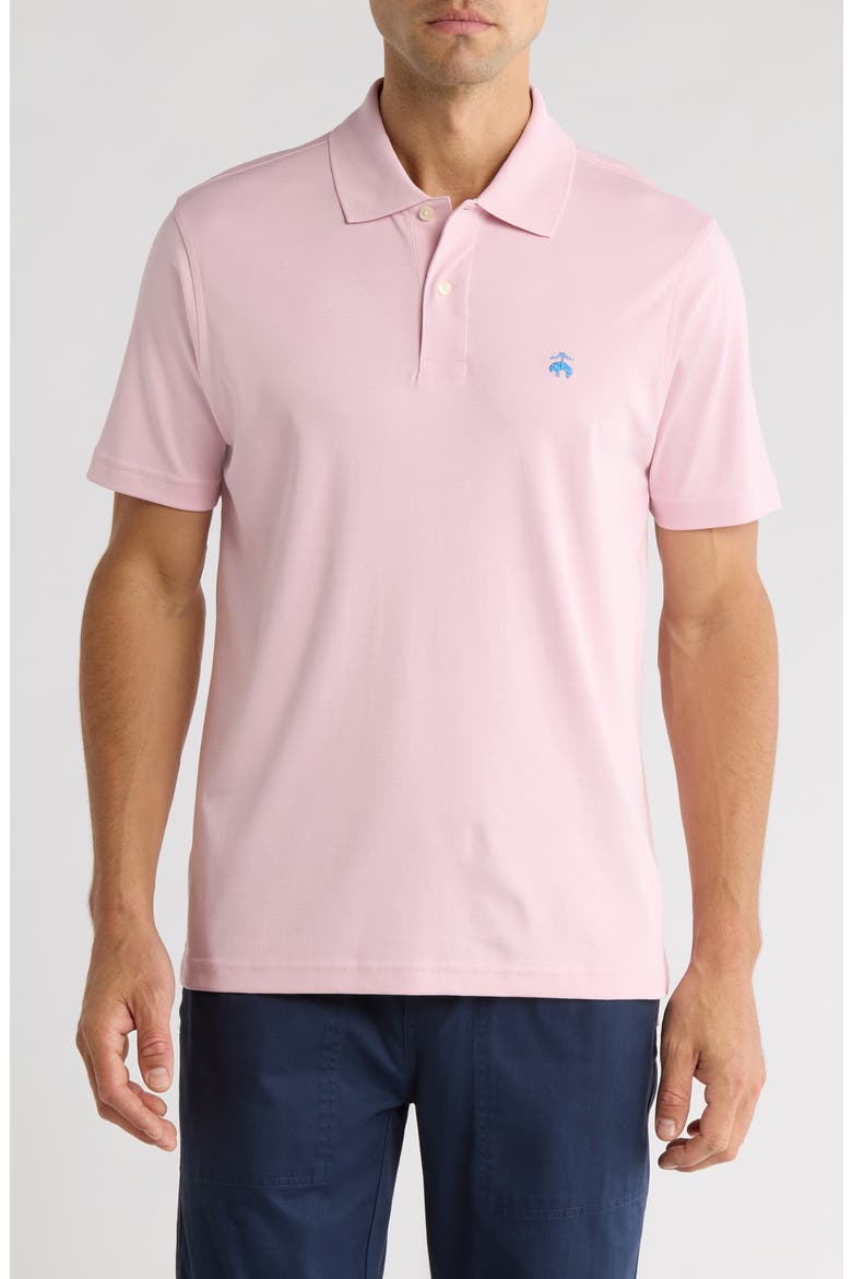 Cotton Interlock Knit Polo, Main, color, LIGHT/PASTEL PINK