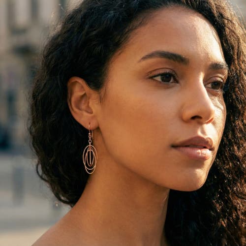 Spero London Nested Loop 3d Drop Earring In Gold