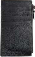 Canali Tumbled Calfskin Card Holder with Zip