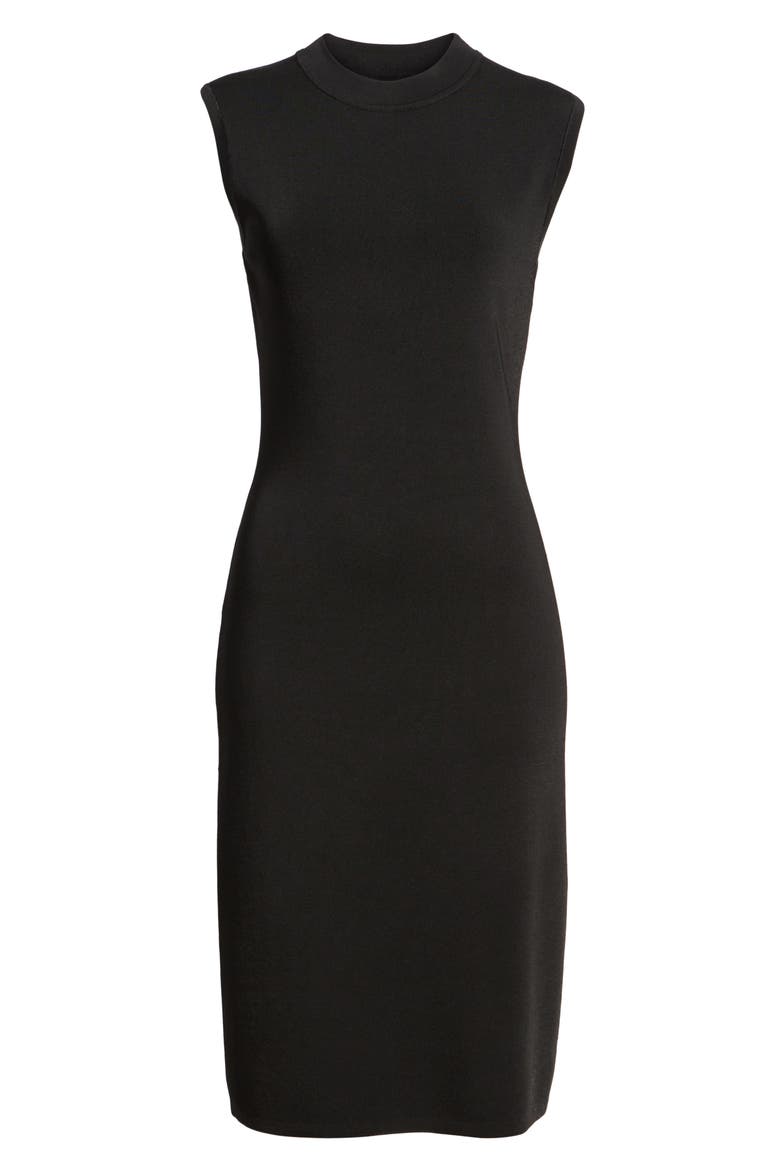 Sleeveless Mock Neck Knit Dress, Alternate, color, BLACK