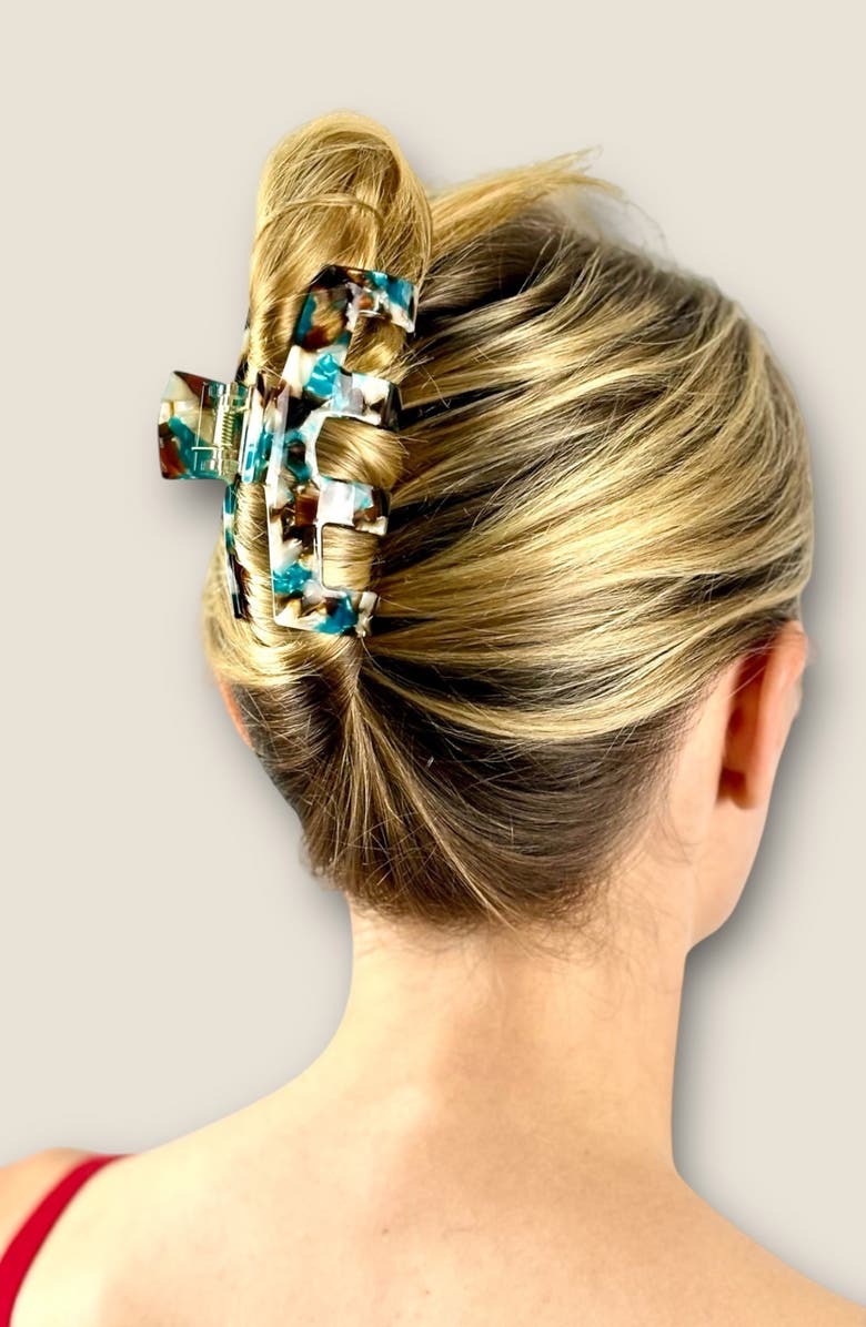 Ficcare Mae Claw Clip, Alternate, color, Aqua Brown