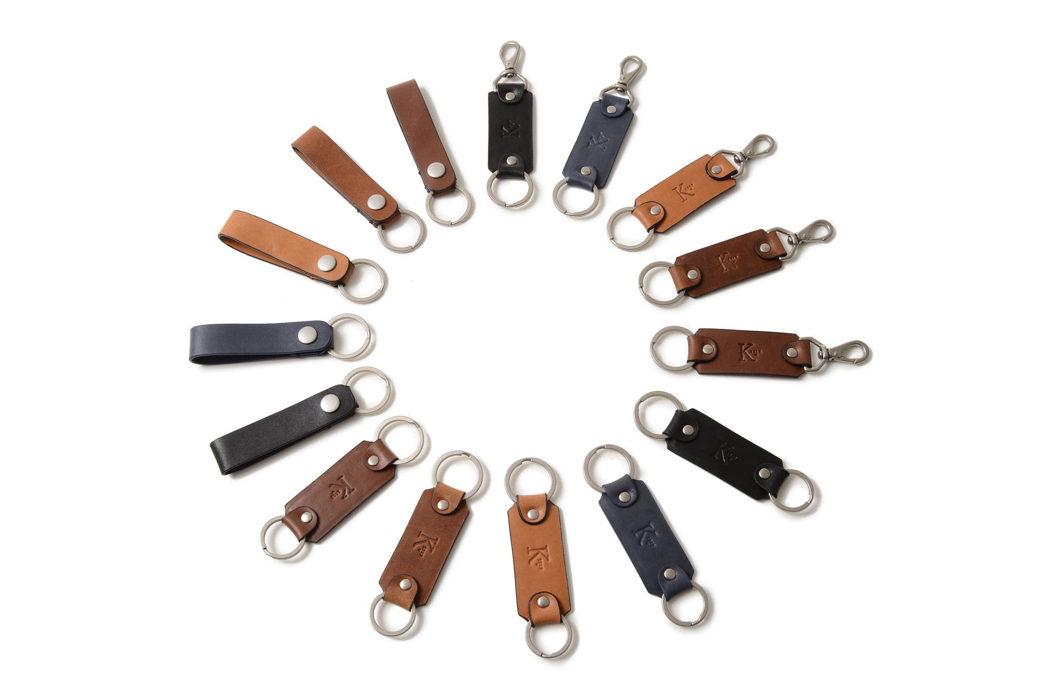 Irwin Leather Double Loop Key Chain, Alternate, color, Brown