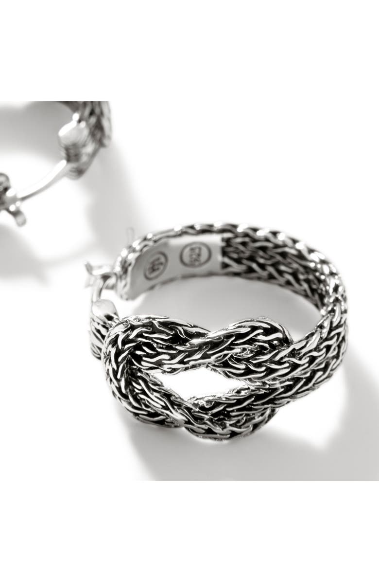 John Hardy Love Knot Hoop Earrings, 20mm, Alternate, color, Silver