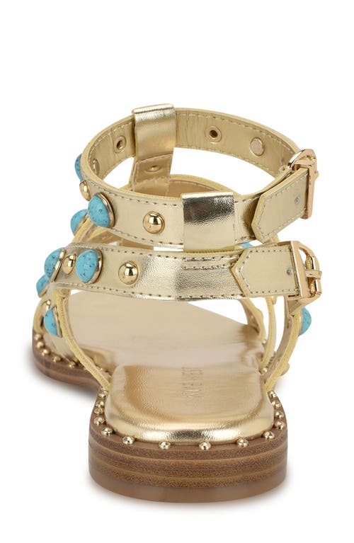 Nine West Mindela Studded Gladiator Sandal In Gold