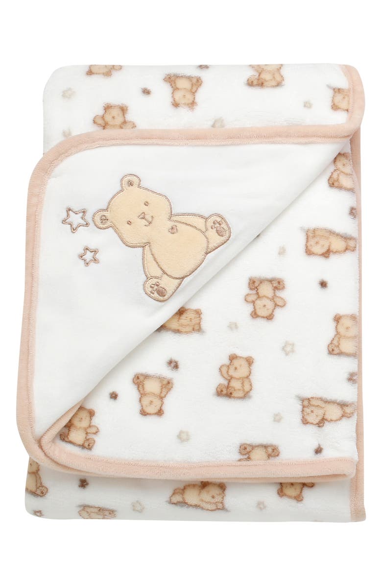 Little Me Bingle Bear Blanket, Main, color, Tan