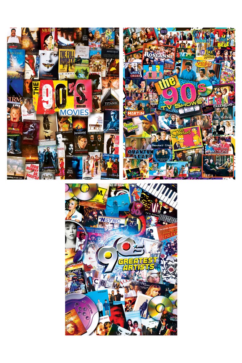 The 90's 500 Piece Puzzles 3-Pack, Alternate, color, Multicolor