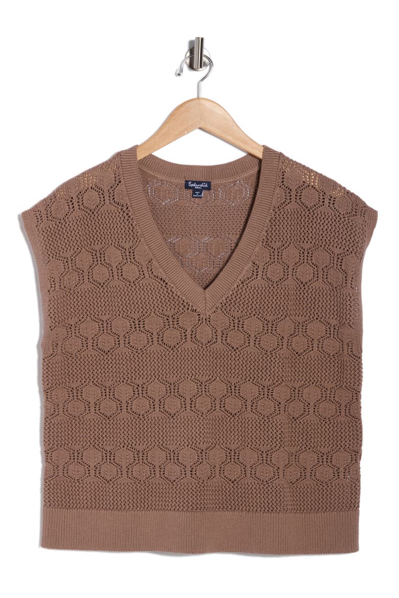 Honore Short Sleeve Sweater, Alternate, color, WICKER BEIGE