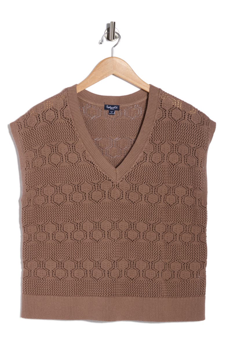 Splendid Honore Short Sleeve Sweater, Alternate, color, Wicker Beige