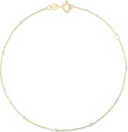 Ember Fine Jewelry 14k Gold Enamel Bead Anklet