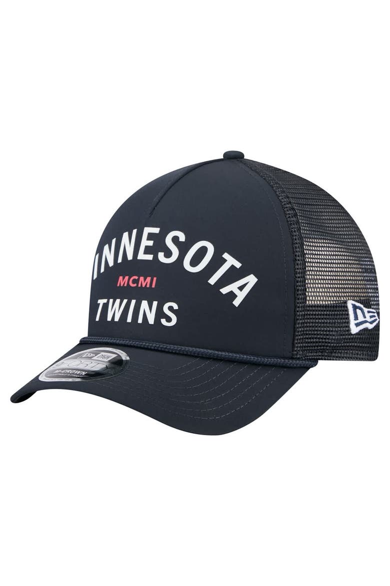 Men's New Era  Navy Minnesota Twins Minimalist 9FORTY A-Frame Adjustable Hat, Main, color, Navy
