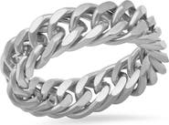 STEELTIME Men's Stainless Steel Curb Chain Ring