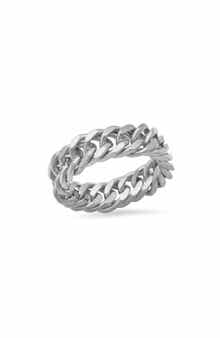 Men's Stainless Steel Curb Chain Ring