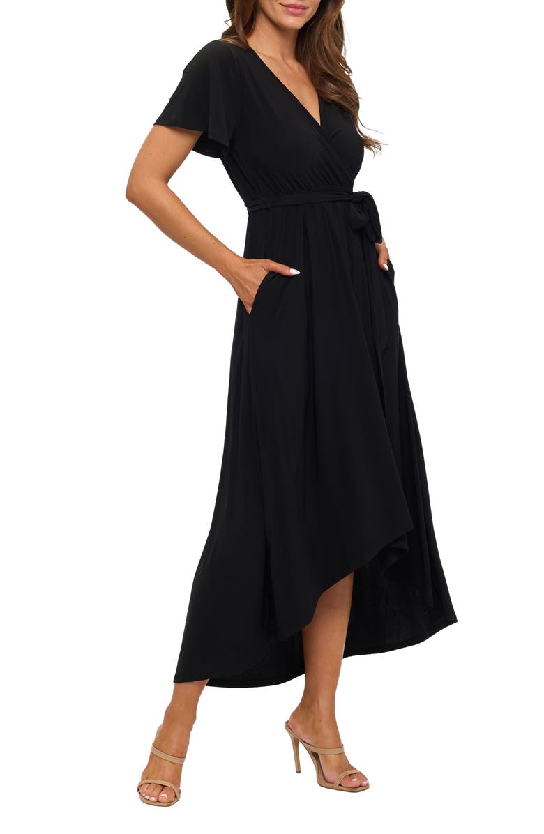 WEST K Flutter Sleeve High/Low Wrap Dress, Alternate, color, 