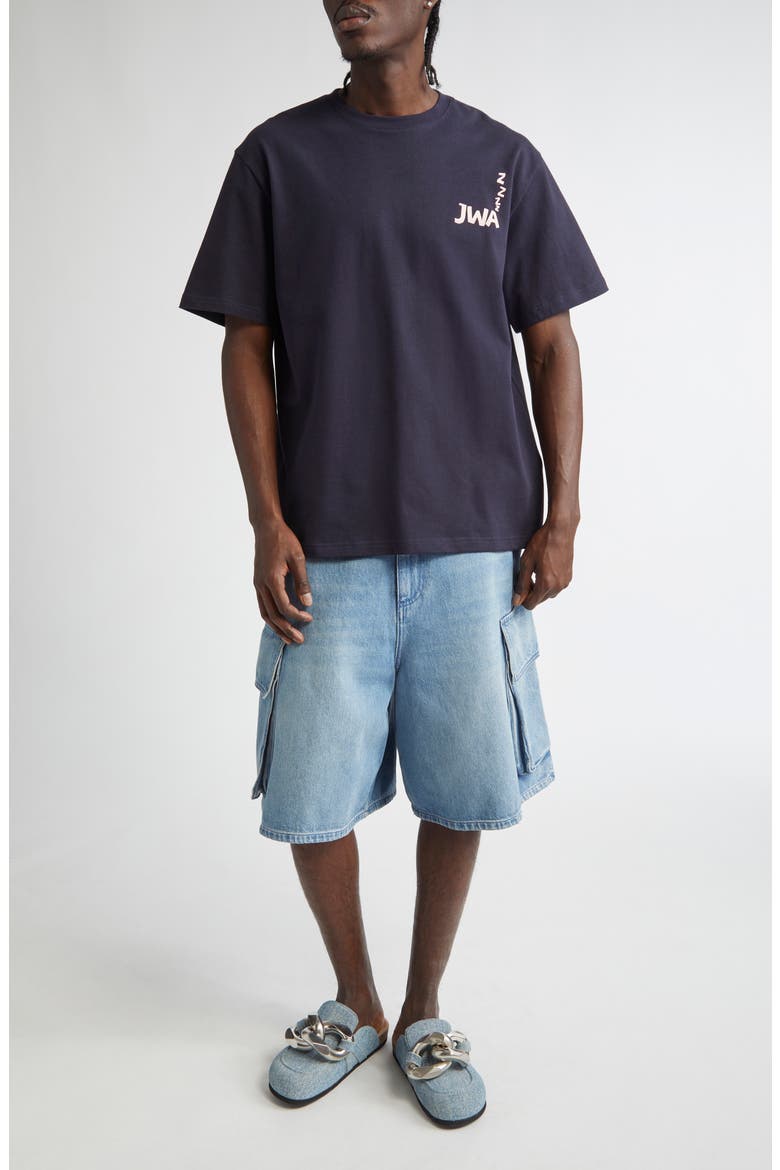 Cargo Denim Shorts, Alternate, color, LIGHT BLUE