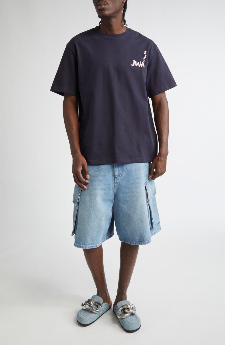 JW Anderson Cargo Denim Shorts, Alternate, color,