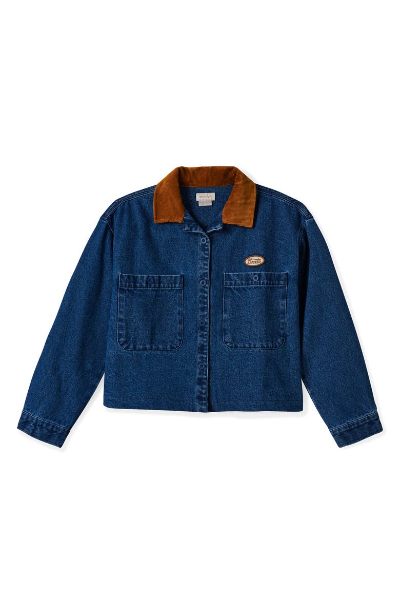 Brixton Utopia Denim Overshirt, Alternate, color, Washed Denim