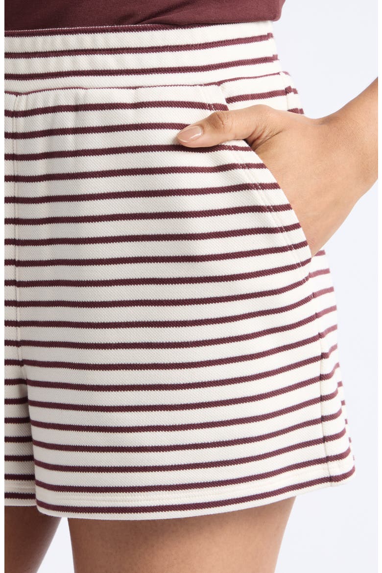 Brighton Stripe Mini Shorts, Alternate, color, DOVE RAISIN