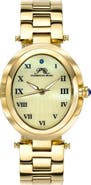 PORSAMO BLEU Women's South Sea Oval Swarovski Crystal Accented Swiss Quartz Watch, 30.75mm x 42mm