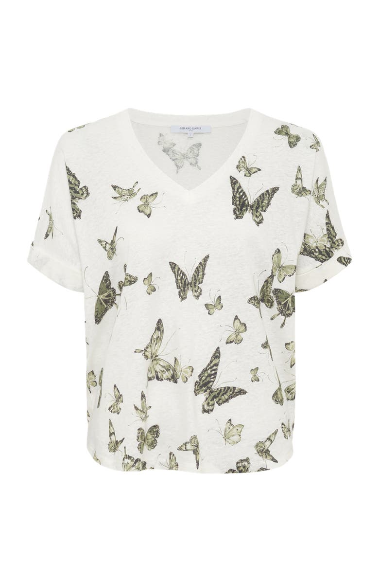 GERARD DAREL Makeda Butterfly Print T-Shirt, Alternate, color, Khaki Green