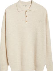 Malbon Golf Gauge Long Sleeve Wool Polo