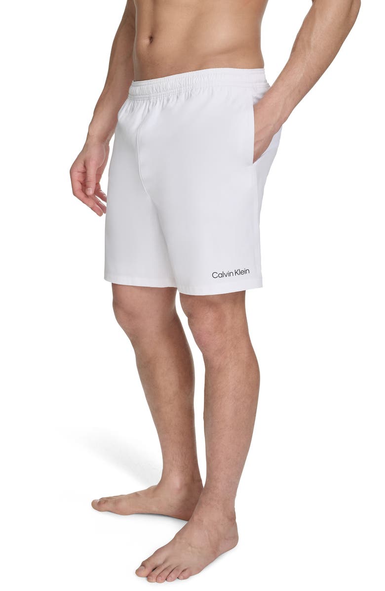 Calvin Klein Hybrid Volley Stretch Swim Shorts, Alternate, color, White