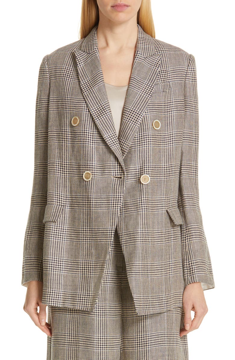 Brunello Cucinelli Prince of Wales Double Breasted Jacket, Main, color, 