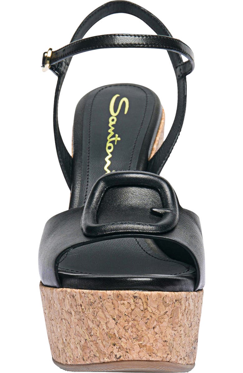 Santoni Women
s leather wedge, Alternate, color, Black