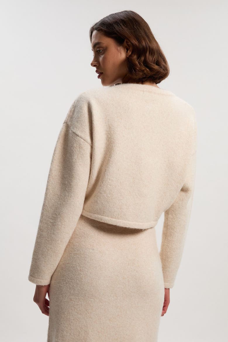 Wool Embellished Crew Neck Jumper, Alternate, color, Cream
