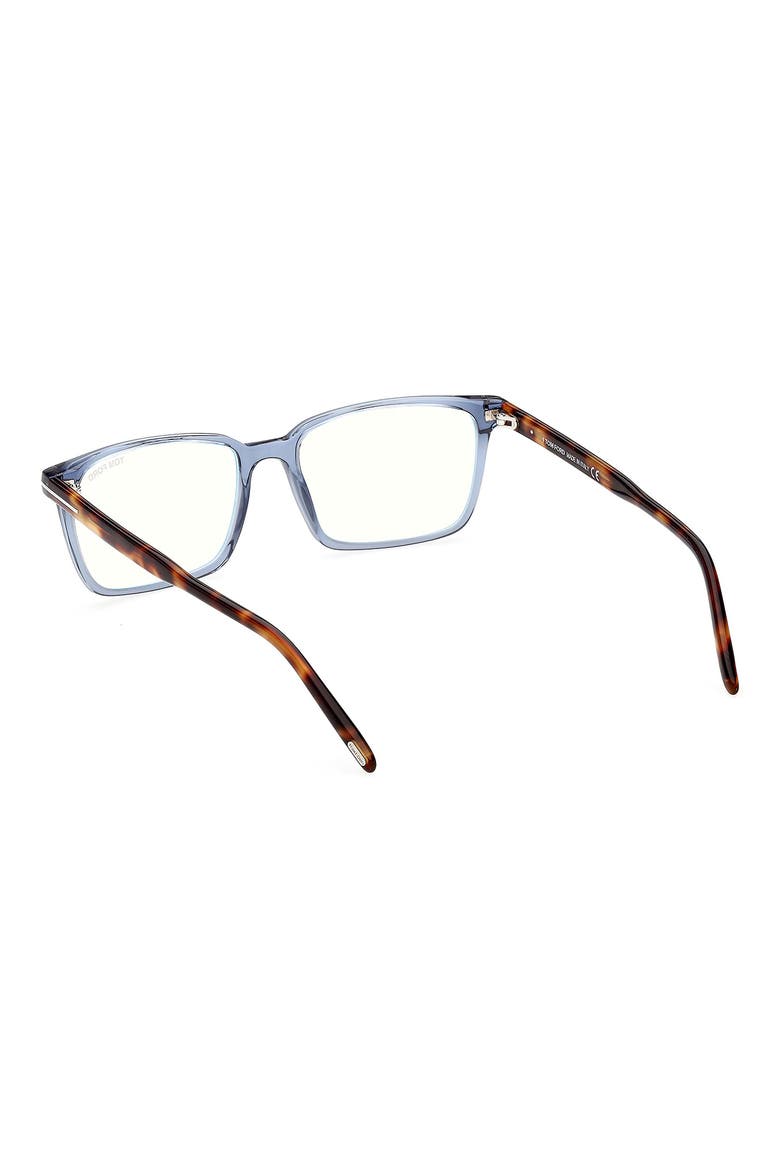 55mm Rectangular Blue Light Blocking Glasses, Alternate, color, SHINY BLUE