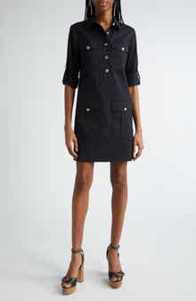 Veronica Beard Saude Long Sleeve Cargo Shirtdress