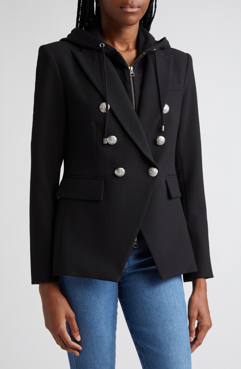 Veronica Beard Hoodie Dickey, Alternate, color, Black