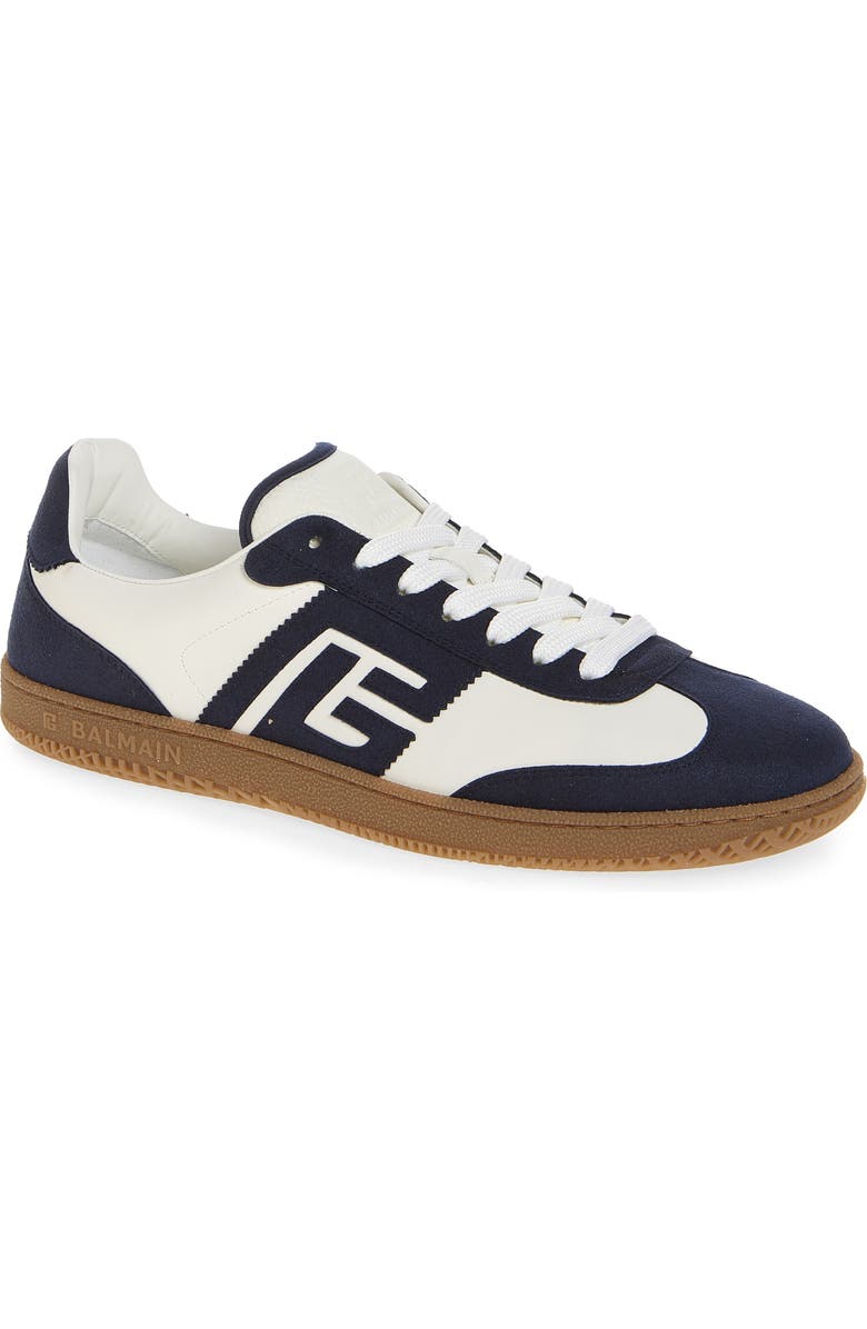 Balmain Swan Trainer Sneaker, Main, color, Gym White/ Navy